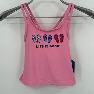 Life is Good Girl's 2 Piece Flip Flop Tankini Swim Top sz 7 & Bottoms sz 10 ***